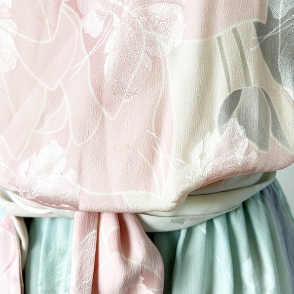 Vintage silk MIDI Water color Dress - Picture 10 of 14